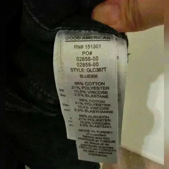 GOOD AMERICAN Good Leg Dark Blue Distructed Knee Skinny Jeans Size 8/29 - Picture 4 of 4